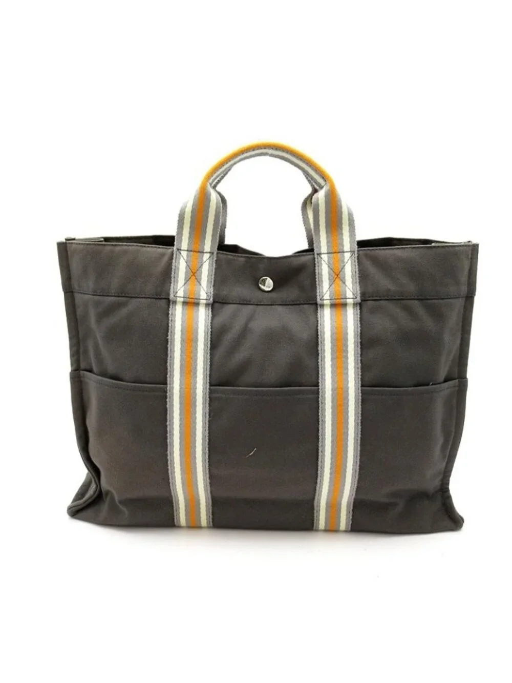 Hermes Ginza Limited Fourre Tout MM Canvas Tote Gray
